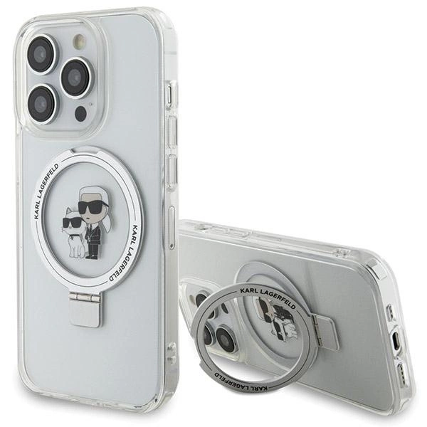 Karl Lagerfeld Ring Stand Karl&Choupette MagSafe case for iPhone 13 Pro Max - whiteeng