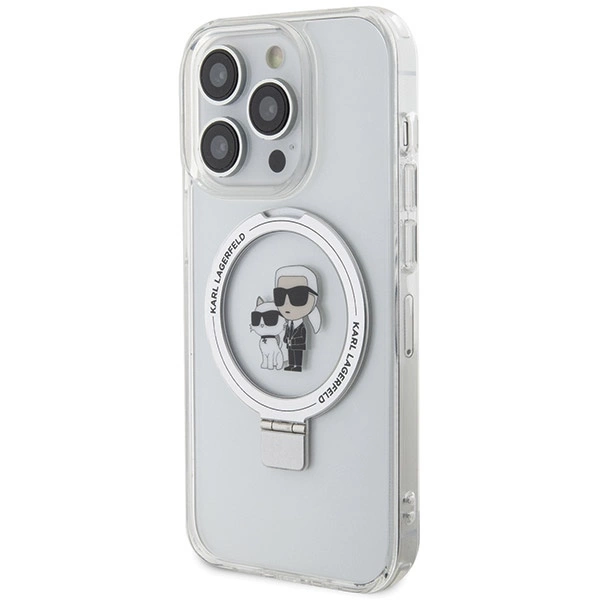Karl Lagerfeld Ring Stand Karl&Choupette MagSafe case for iPhone 13 Pro Max - whiteeng
