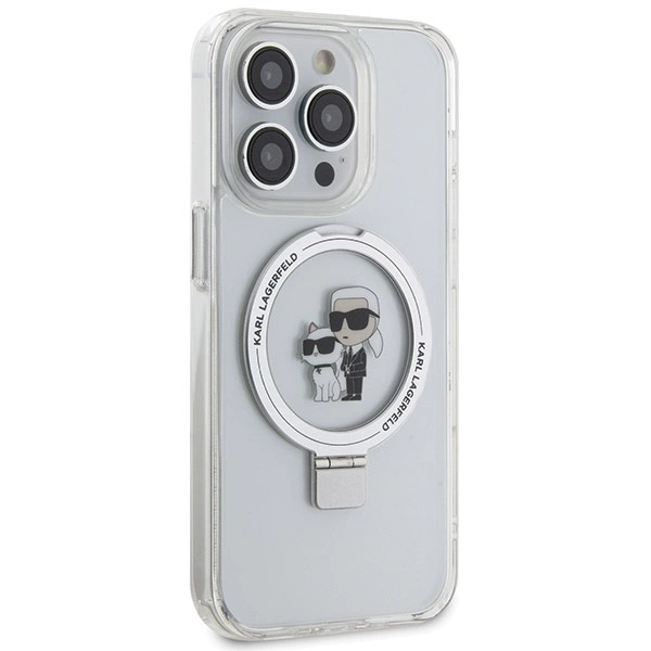 Karl Lagerfeld Ring Stand Karl&Choupette MagSafe case for iPhone 13 Pro Max - whiteeng