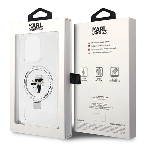 Karl Lagerfeld Ring Stand Karl&Choupette MagSafe case for iPhone 13 Pro Max - whiteeng