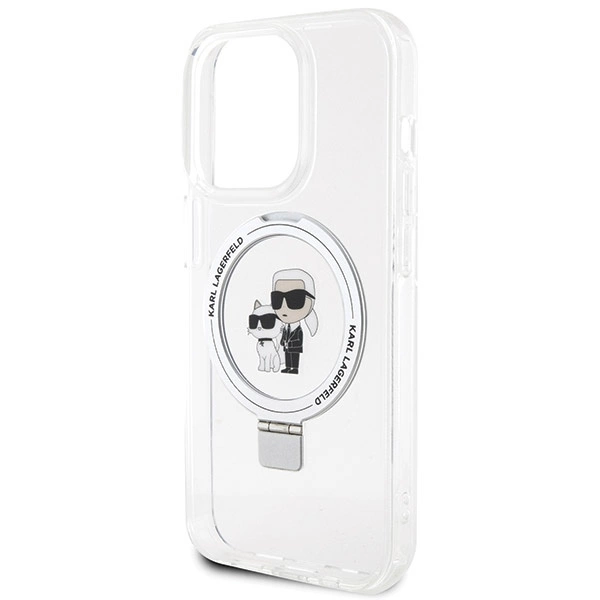 Karl Lagerfeld Ring Stand Karl&Choupette MagSafe case for iPhone 14 Pro Max - whiteeng