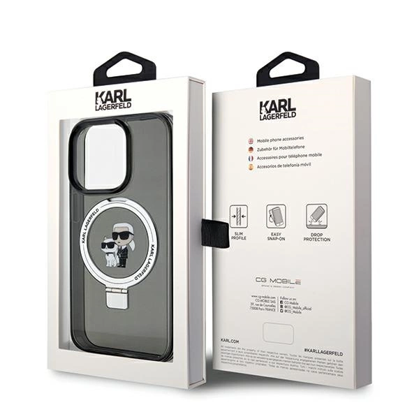 Karl Lagerfeld Ring Stand Karl&Choupette MagSafe case for iPhone 14 Pro Max - blackeng