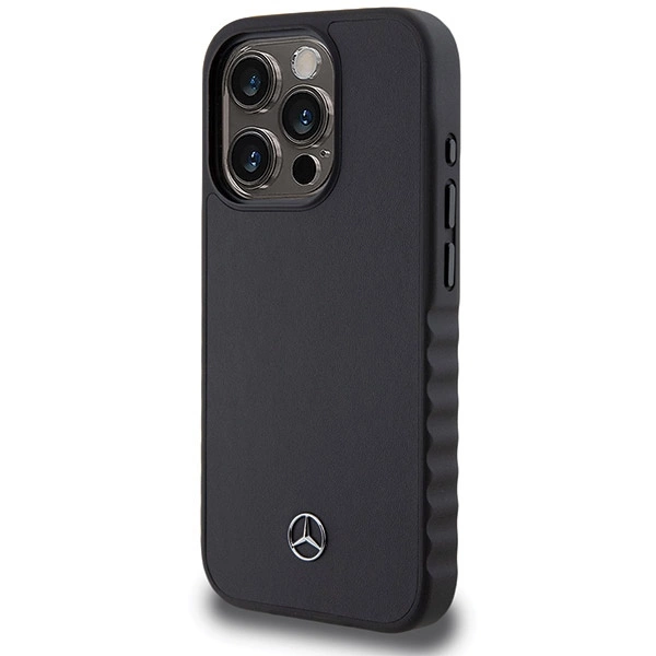 Mercedes Smooth Leather case for iPhone 15 Pro - blackeng