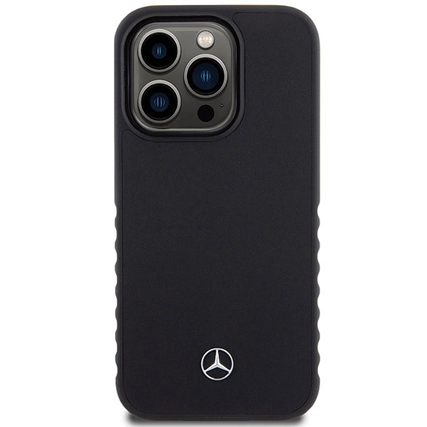 Mercedes Smooth Leather case for iPhone 15 Pro - blackeng