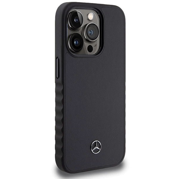 Mercedes Smooth Leather case for iPhone 15 Pro - blackeng