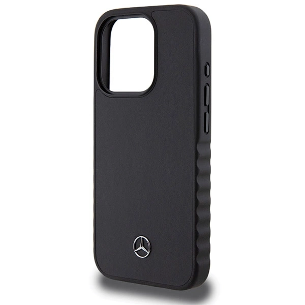 Mercedes Smooth Leather case for iPhone 15 Pro - blackeng
