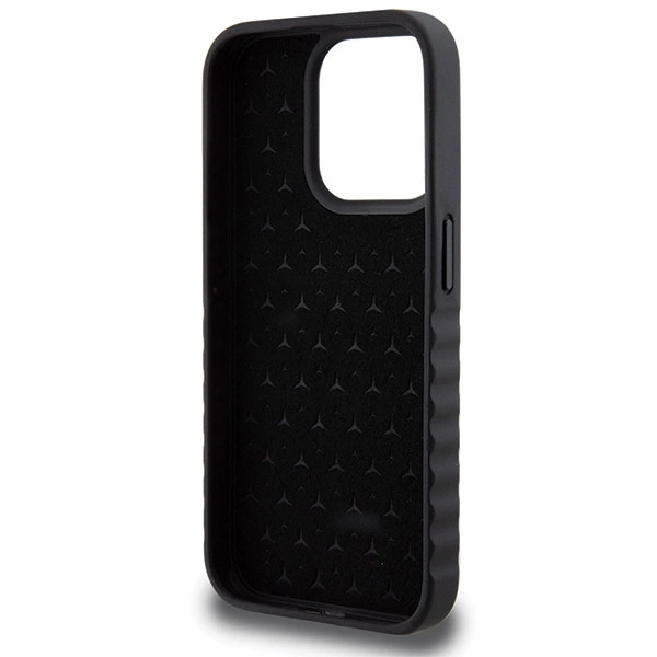 Mercedes Smooth Leather case for iPhone 15 Pro - blackeng