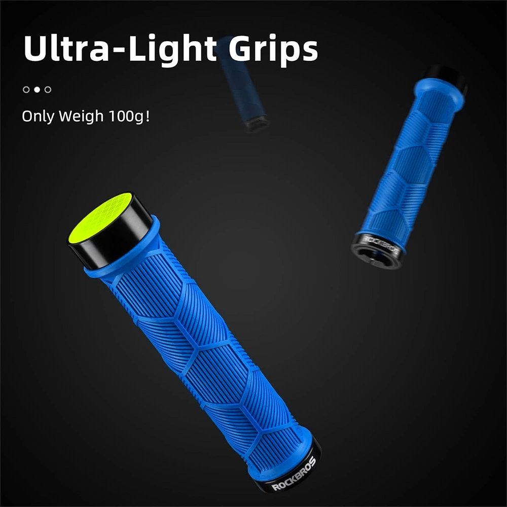 Rockbros 40720007003 bicycle grips with reflector - blueeng