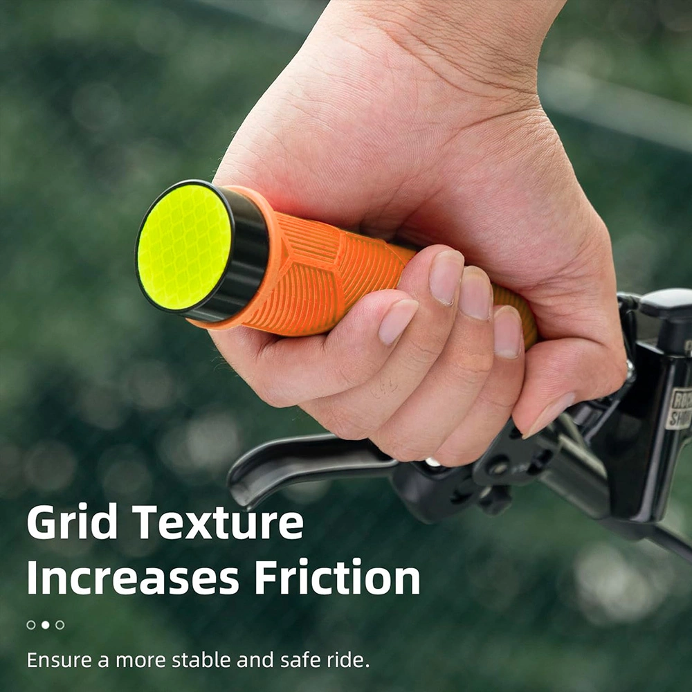 Rockbros 40720007004 bicycle grips with reflector - orangeeng