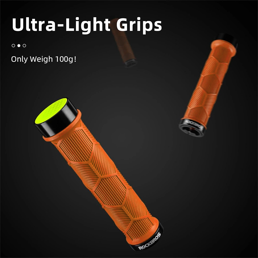 Rockbros 40720007004 bicycle grips with reflector - orangeeng