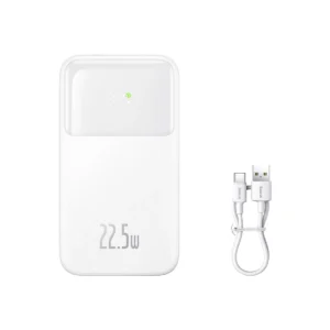 Baseus Comet Series powerbank with display 10000mAh 22.5W - white + USB-A - USB-C cableeng