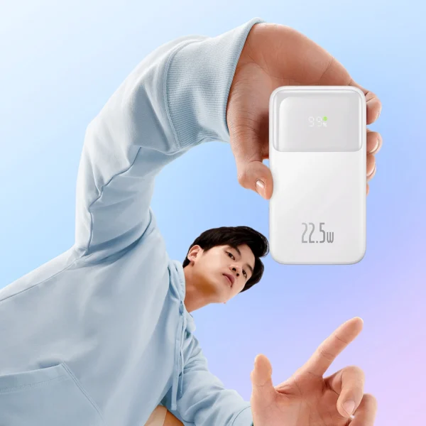 Baseus Comet Series powerbank with display 10000mAh 22.5W - white + USB-A - USB-C cableeng
