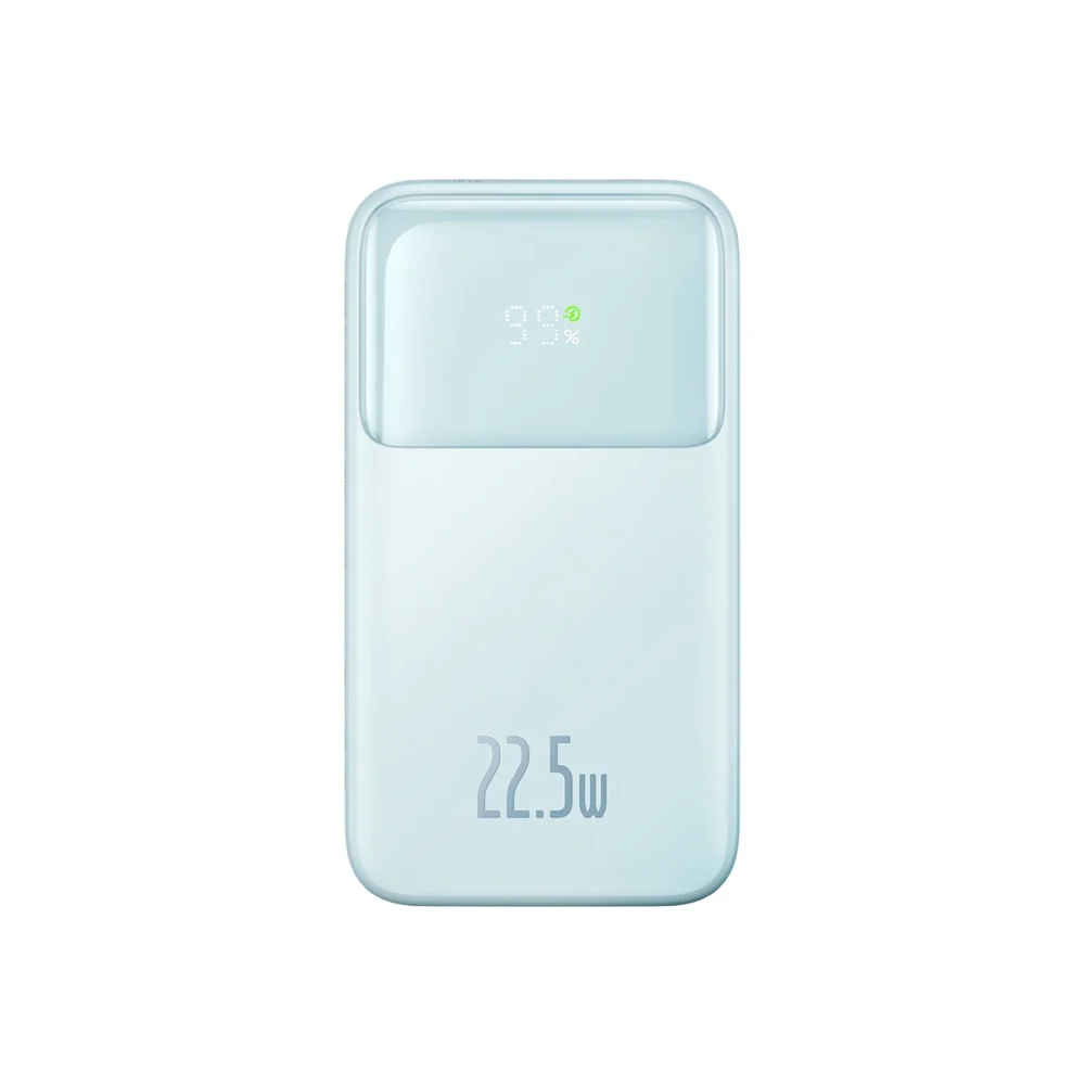 Baseus Comet Series powerbank with display 10000mAh 22.5W - blue + USB-A - USB-C cable 0.3m - whiteeng