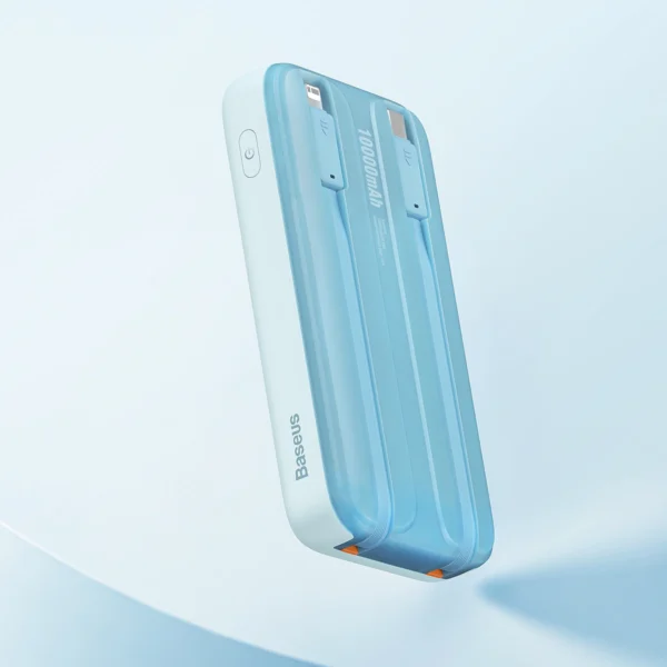 Baseus Comet Series powerbank with display 10000mAh 22.5W - blue + USB-A - USB-C cable 0.3m - whiteeng