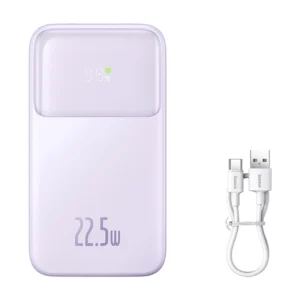 Baseus Comet Series powerbank with display 10000mAh 22.5W - purple + USB-A / USB-C cableeng
