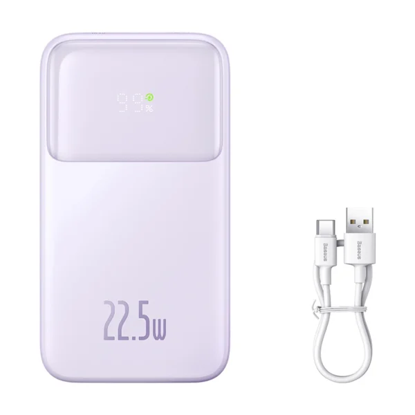 Baseus Comet Series powerbank with display 10000mAh 22.5W - purple + USB-A / USB-C cableeng