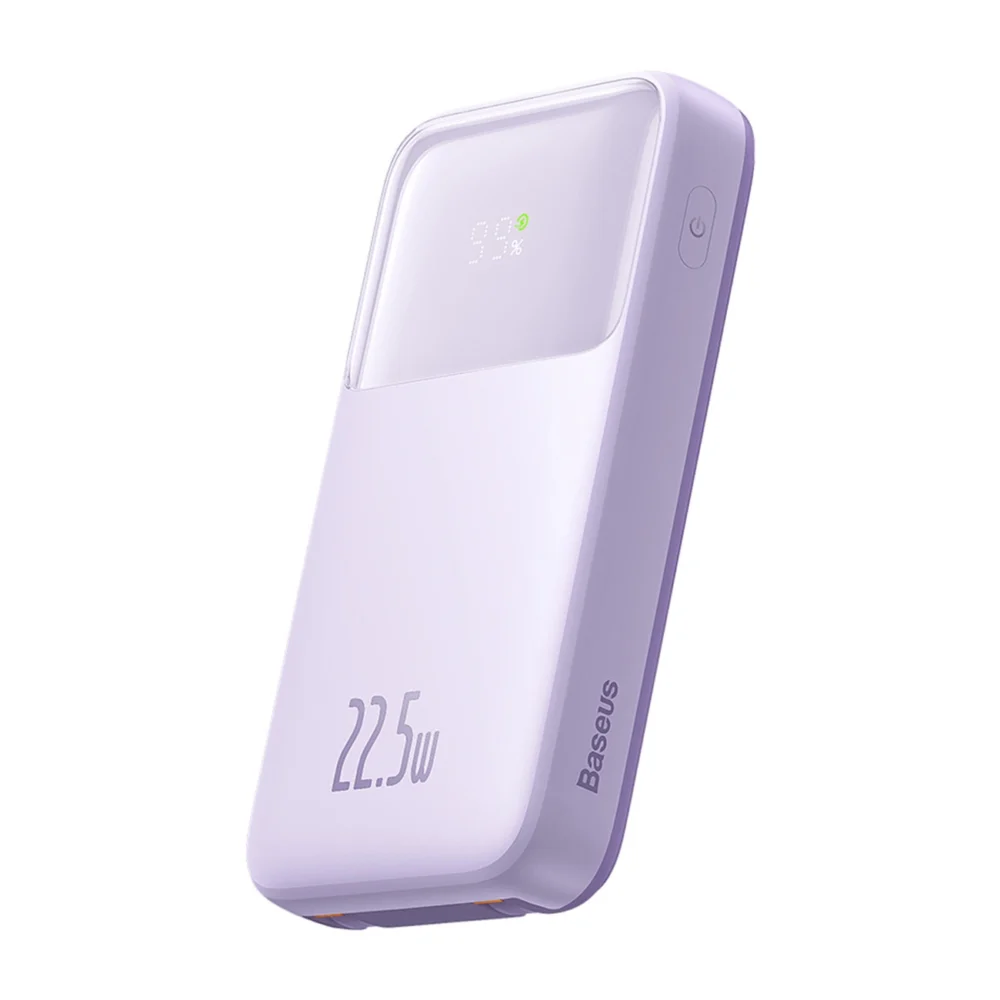 Baseus Comet Series powerbank with display 10000mAh 22.5W - purple + USB-A / USB-C cableeng