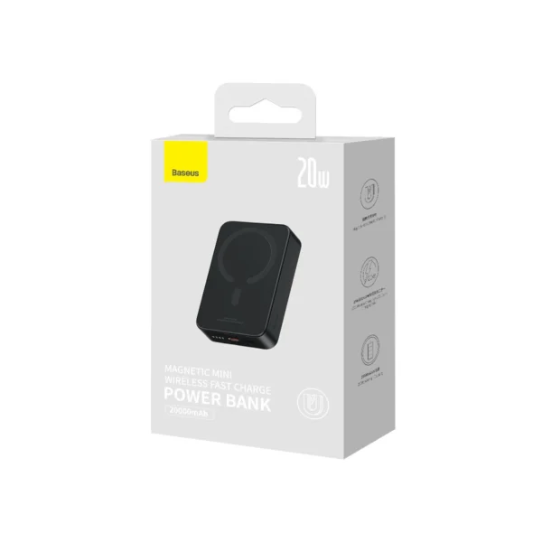 Baseus Magnetic Mini 20000 mAh 20W Powerbank - black + USB-C / USB-C cableeng