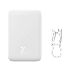 Baseus Magnetic Mini 20000 mAh 20W power bank - white + USB-C / USB-C cableeng