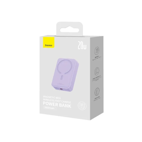 Baseus Magnetic Mini 20000 mAh 20W Powerbank - purple + USB-C / USB-C cableeng