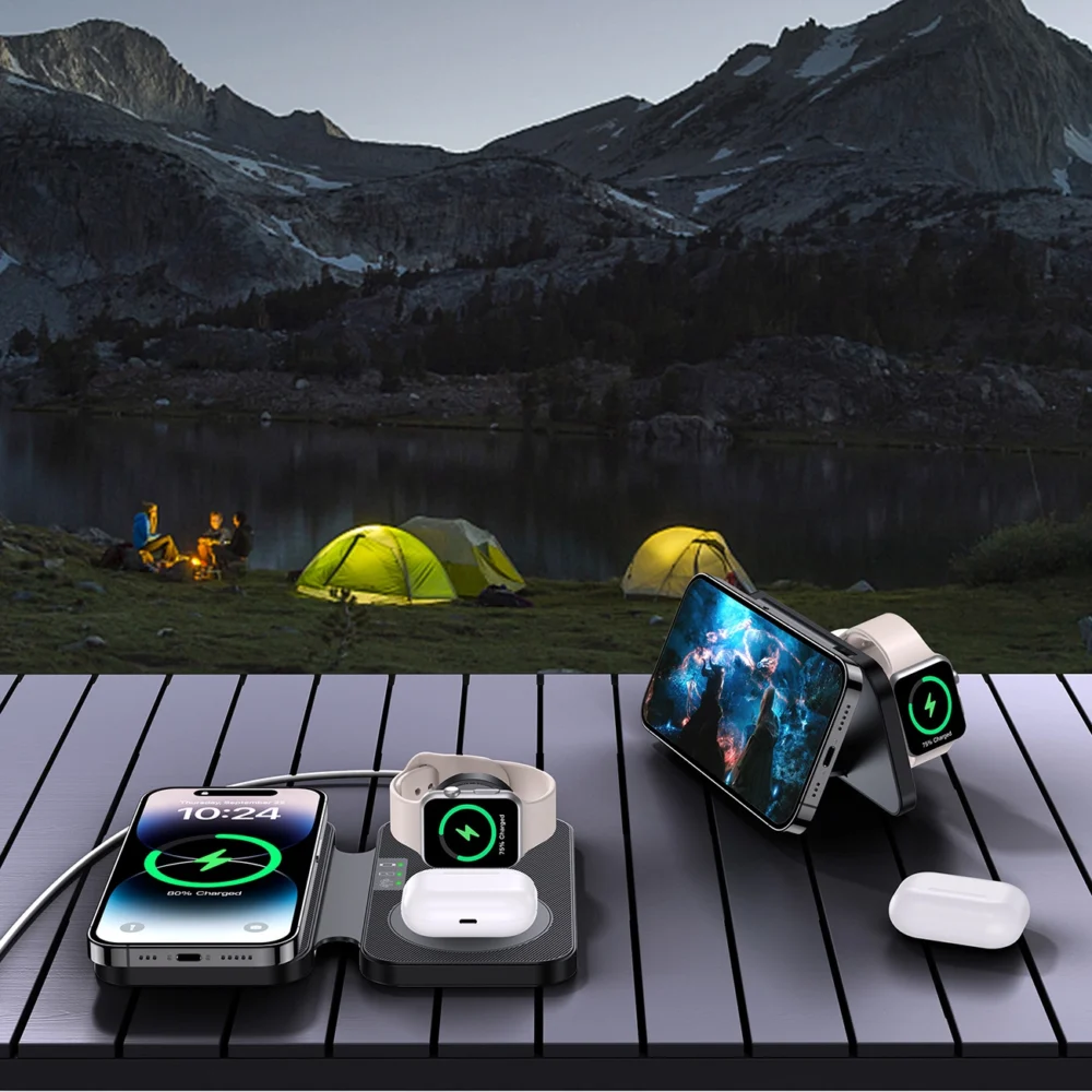Choetech T616-F 3in1 inductive charger compatible with Apple and Samsung devices - blackeng