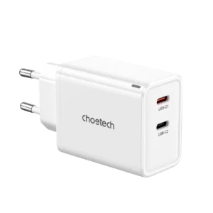 Choetech PD6013 2x USB-C PD 65W GaN wall charger - whiteeng