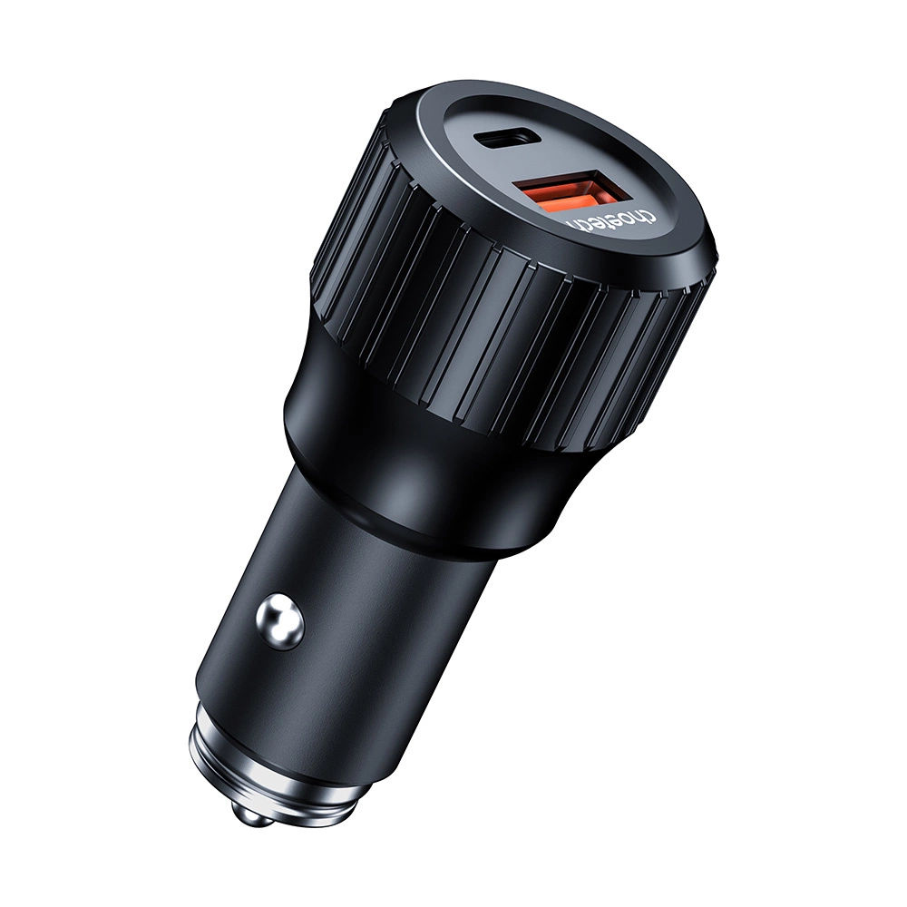 Choetech TC0010 USB-C USB-A PD 63W car charger - blackeng