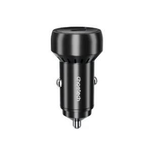 Choetech TC0014 USB-C USB-A PD 60W car charger with LED backlight - blackeng