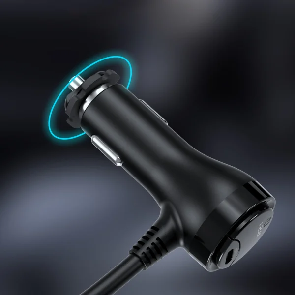 Choetech TC0021 car charger 2x USB-C PD 1x USB-A QC 3x cigarette lighter socket - blackeng