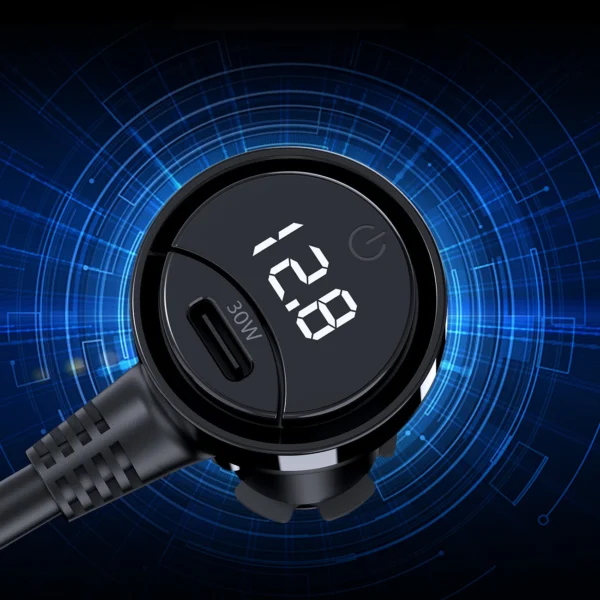 Choetech TC0021 car charger 2x USB-C PD 1x USB-A QC 3x cigarette lighter socket - blackeng