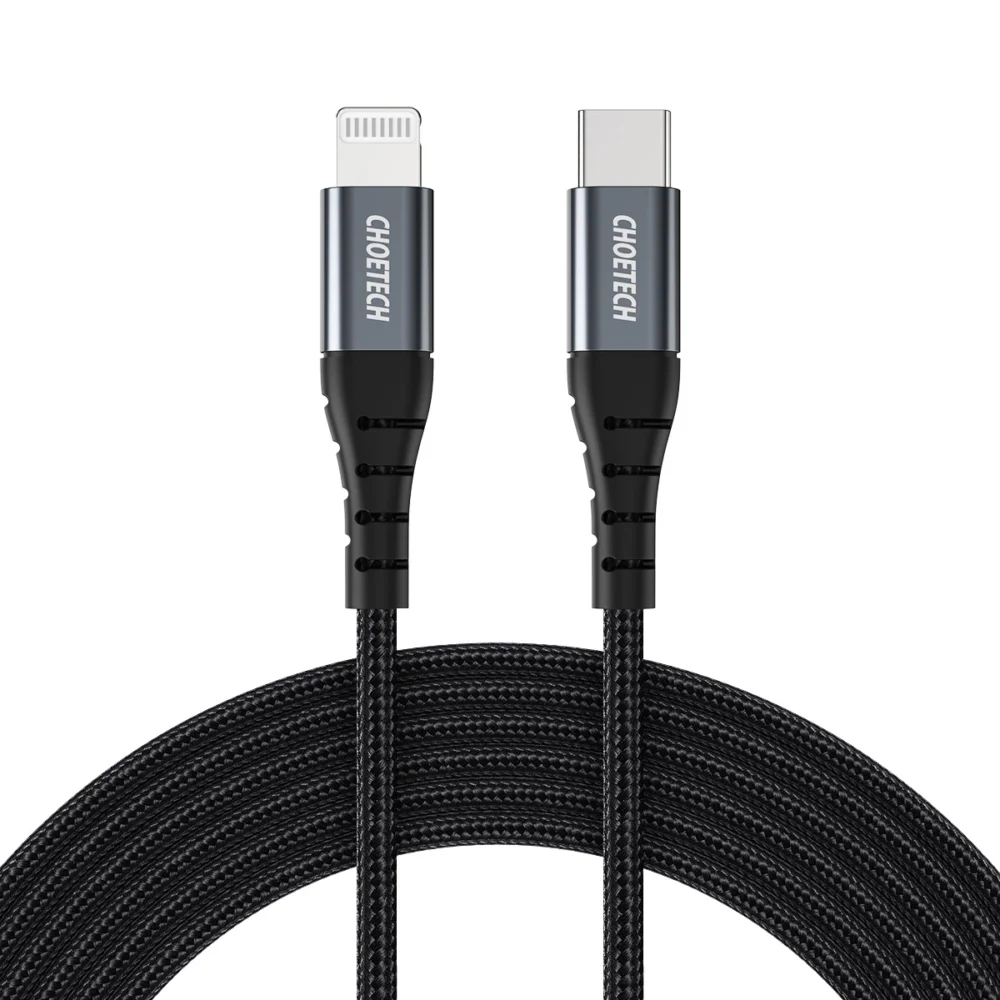 Choetech IP0039 USB-C / Lightning MFi cable, 1.2m long - blackeng