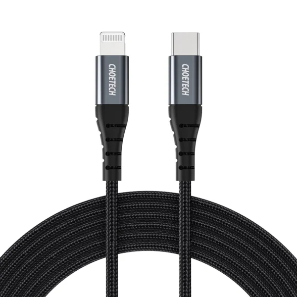 Choetech IP0039 USB-C / Lightning MFi cable, 1.2m long - blackeng