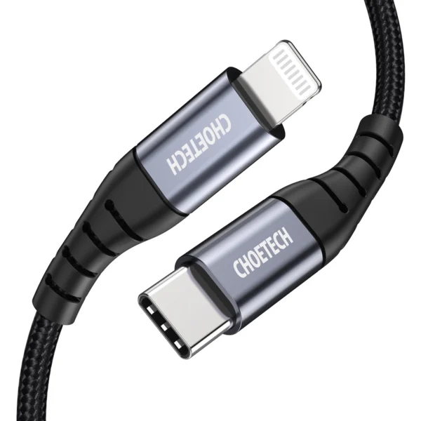 Choetech IP0039 USB-C / Lightning MFi cable, 1.2m long - blackeng