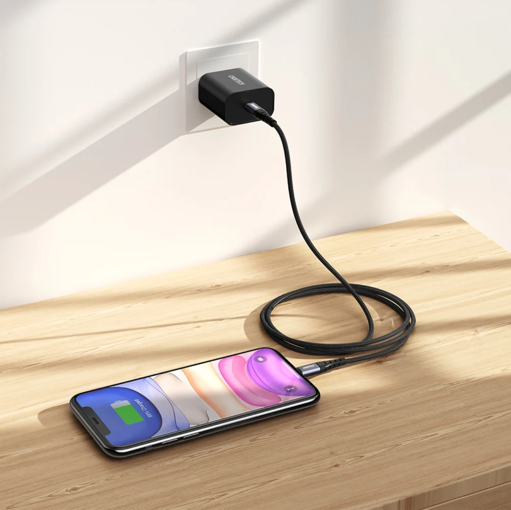 Choetech IP0041 USB-C / Lightning MFi 480Mb/s 3A 2 m cable - blackeng