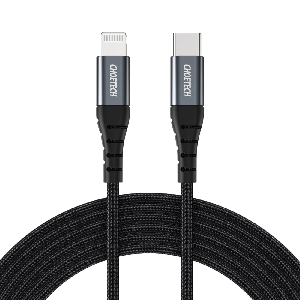 USB-C - Lightning Choetech IP0042 MFi cable 480Mb/s 3A 3m - blackeng