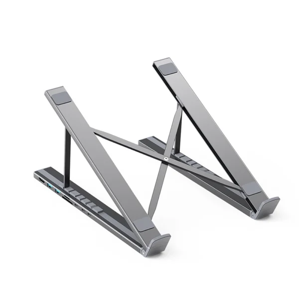 7in1 laptop stand Choetech HUB-M48 PD USB-C SD TF USB-A HDMI 100W + USB-C cable - grayeng
