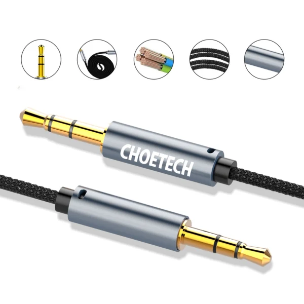 Choetech AUX002 cable mini jack 3.5mm (male) / mini jack 3.5mm (male) 1.2m - blackeng