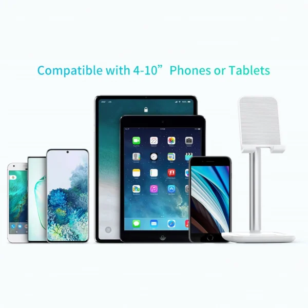 Choetech H035 aluminum stand for a phone or tablet with adjustment - white and silvereng