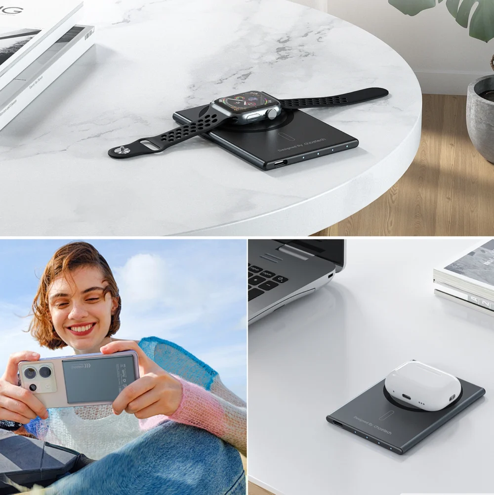 Powerbank Choetech SuperThin B708 ​​2000mAh inductive 5W MagSafe / Qi - blackeng