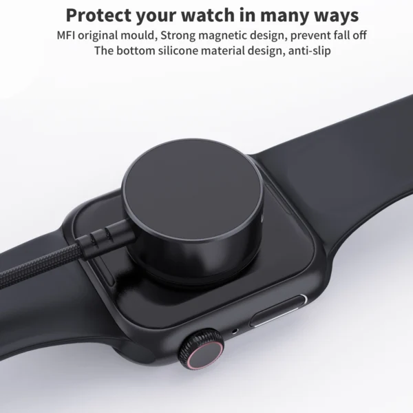 Choetech T319 MFI 5W wireless charger for Apple Watch + USB-C cable - blackeng