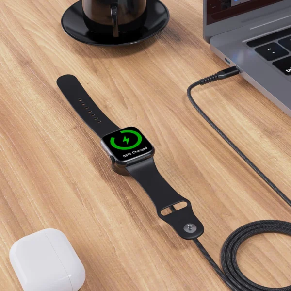 Choetech T319 MFI 5W wireless charger for Apple Watch + USB-C cable - blackeng