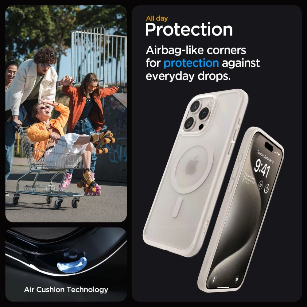 Spigen Ultra Hybrid Mag Case with MagSafe for iPhone 15 Pro - Matte Natural Titaniumeng