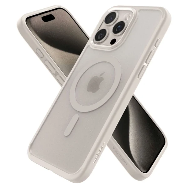 Spigen Ultra Hybrid Mag Case with MagSafe for iPhone 15 Pro - Matte Natural Titaniumeng