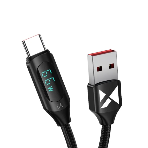 [RETURNED ITEM] Wozinsky WUACC2 USB A - USB C Cable with Display 66W 6A 2m - Blackeng
