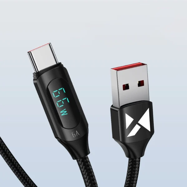 [RETURNED ITEM] Wozinsky WUACC2 USB A - USB C Cable with Display 66W 6A 2m - Blackeng
