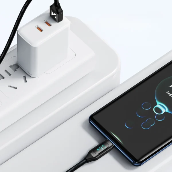 [RETURNED ITEM] Wozinsky WUACC2 USB A - USB C Cable with Display 66W 6A 2m - Blackeng