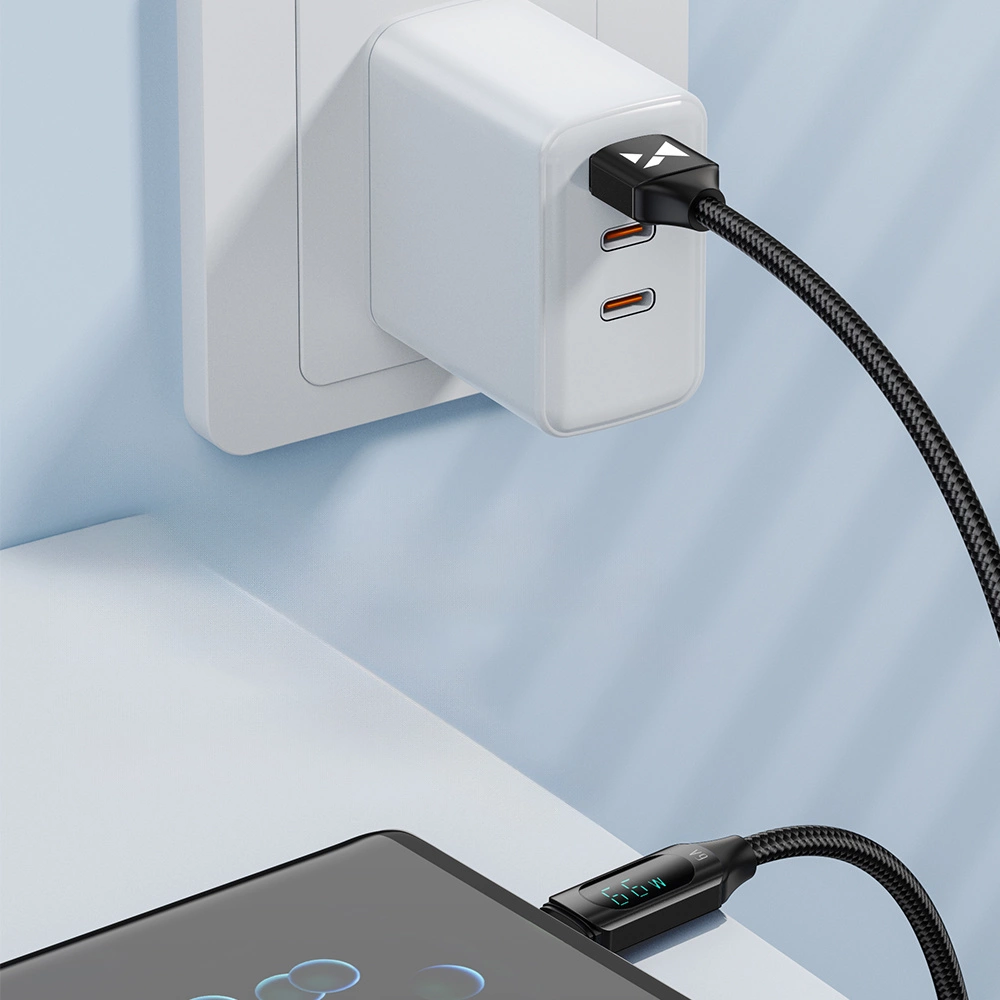 [RETURNED ITEM] Wozinsky WUACC2 USB A - USB C Cable with Display 66W 6A 2m - Blackeng