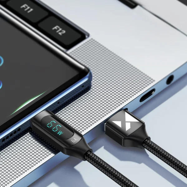 [RETURNED ITEM] Wozinsky WUACC2 USB A - USB C Cable with Display 66W 6A 2m - Blackeng