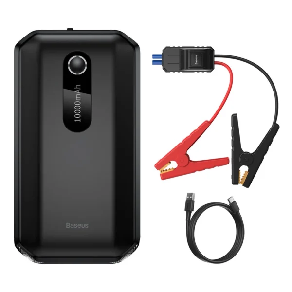 [RETURNED ITEM] Baseus Power Bank Power Starter Jump Starter 10000mAh 12V (1000A / 500A) power bank + crocodile clips black (CGNL020101)eng