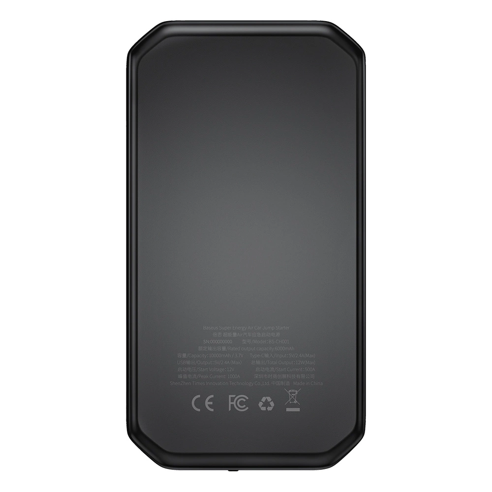 [RETURNED ITEM] Baseus Power Bank Power Starter Jump Starter 10000mAh 12V (1000A / 500A) power bank + crocodile clips black (CGNL020101)eng
